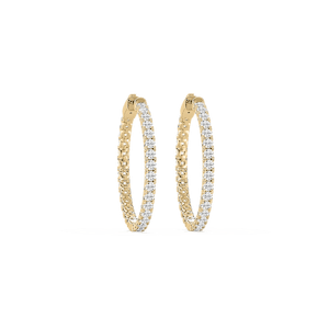 Round Lab Grown Diamond Inside-Out Hoop Earrings