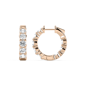 4 ctw Round Lab Grown Diamond Inside Out Huggie Hoop Earrings