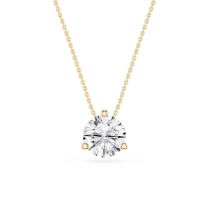 Round Lab Grown Diamond 3 Prong Solitaire Slider Pendant - 16 to 18 Inches