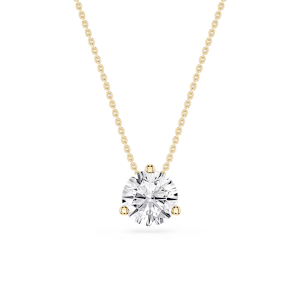 Round Lab Grown Diamond 3 Prong Solitaire Slider Pendant - 16 to 18 Inches