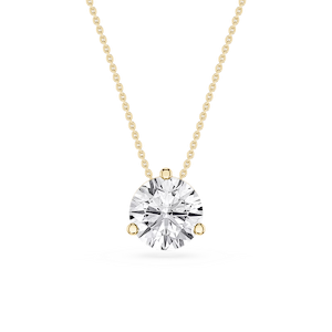 Round Lab Grown Diamond 3 Prong Solitaire Slider Pendant - 16 to 18 Inches
