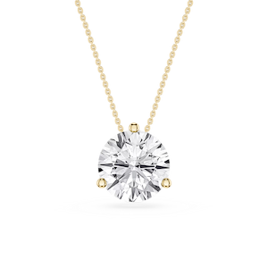 Round Lab Grown Diamond 3 Prong Solitaire Slider Pendant - 16 to 18 Inches