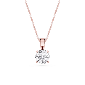 Round Lab Grown Diamond 4-Prong Single Bail Pendant - 16 to 18 Inches