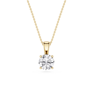 Round Lab Grown Diamond 4-Prong Single Bail Pendant - 16 to 18 Inches