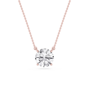 Round Lab Grown Diamond 4 Prong Solitaire Pendant - 16 to 18 Inches