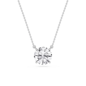 Round Lab Grown Diamond 4 Prong Solitaire Pendant - 16 to 18 Inches