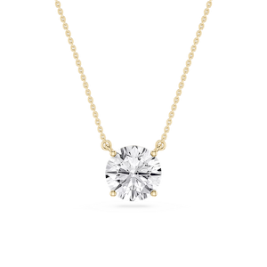 Round Lab Grown Diamond 4 Prong Solitaire Pendant - 16 to 18 Inches
