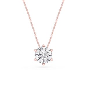 Round Lab Grown Diamond 6-Prong Slide Solitaire  Pendant - 16 to 18 Inches