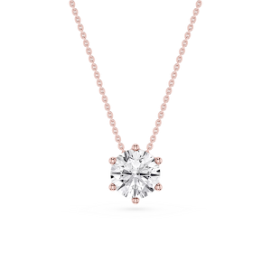 Round Lab Grown Diamond 6-Prong Slide Solitaire  Pendant - 16 to 18 Inches