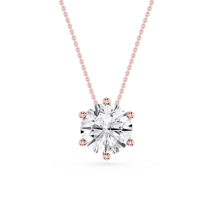 Round Lab Grown Diamond 6-Prong Slide Solitaire  Pendant - 16 to 18 Inches