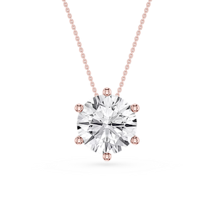 Round Lab Grown Diamond 6-Prong Slide Solitaire  Pendant - 16 to 18 Inches