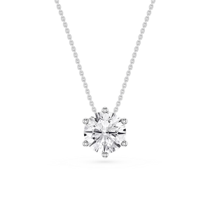 Round Lab Grown Diamond 6-Prong Slide Solitaire  Pendant - 16 to 18 Inches