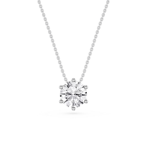 Round Lab Grown Diamond 6-Prong Slide Solitaire  Pendant - 16 to 18 Inches