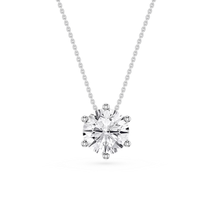 Round Lab Grown Diamond 6-Prong Slide Solitaire  Pendant - 16 to 18 Inches