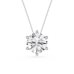 Round Lab Grown Diamond 6-Prong Slide Solitaire  Pendant - 16 to 18 Inches