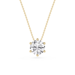 Round Lab Grown Diamond 6-Prong Slide Solitaire  Pendant - 16 to 18 Inches