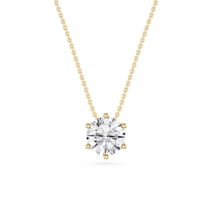 Round Lab Grown Diamond 6-Prong Slide Solitaire  Pendant - 16 to 18 Inches