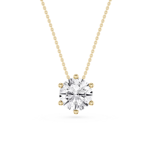 Round Lab Grown Diamond 6-Prong Slide Solitaire  Pendant - 16 to 18 Inches