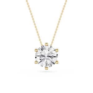 Round Lab Grown Diamond 6-Prong Slide Solitaire  Pendant - 16 to 18 Inches