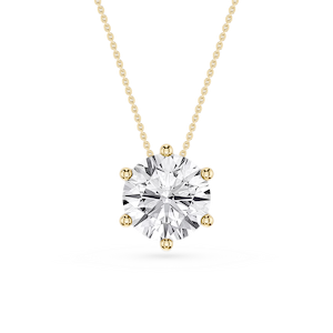 Round Lab Grown Diamond 6-Prong Slide Solitaire  Pendant - 16 to 18 Inches