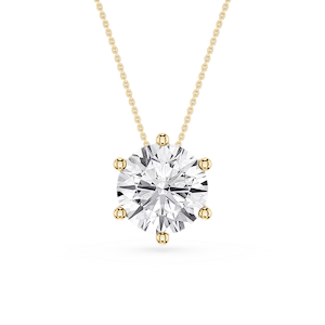 Round Lab Grown Diamond 6-Prong Slide Solitaire  Pendant - 16 to 18 Inches
