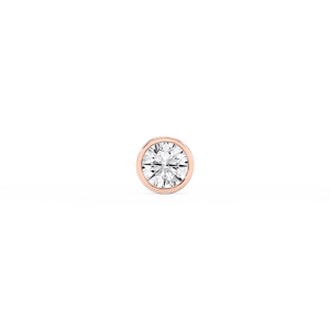 Round Lab Grown Diamond Bezel Set Single Stud Earring