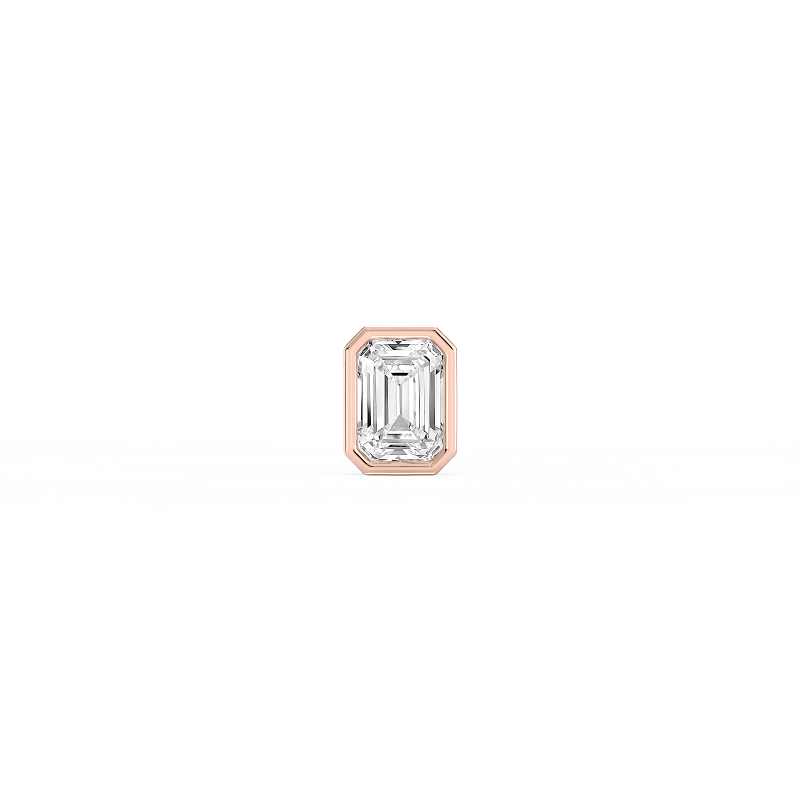 Emerald Lab Grown Diamond Bezel Set Single Stud Earring