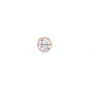 Round Lab Grown Diamond Bezel Set Single Stud Earring