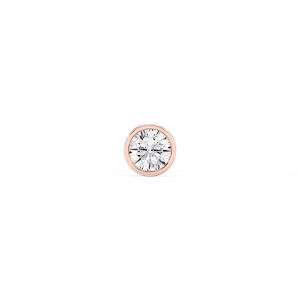 Round Lab Grown Diamond Bezel Set Single Stud Earring
