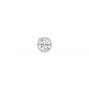 Round Lab Grown Diamond Bezel Set Single Stud Earring