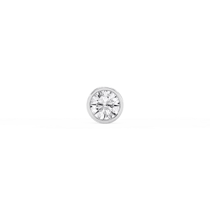 Round Lab Grown Diamond Bezel Set Single Stud Earring