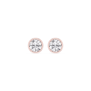 Round Lab Grown Diamond Bezel Set Stud Earrings