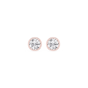 Round Lab Grown Diamond Bezel Set Stud Earrings