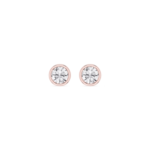 Round Lab Grown Diamond Bezel Set Stud Earrings