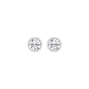 Round Lab Grown Diamond Bezel Set Stud Earrings