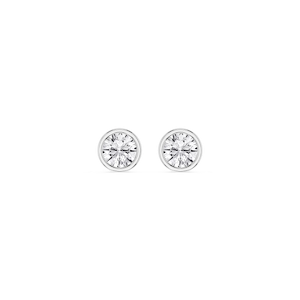 Round Lab Grown Diamond Bezel Set Stud Earrings
