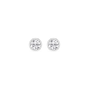 Round Lab Grown Diamond Bezel Set Stud Earrings