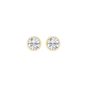 Round Lab Grown Diamond Bezel Set Stud Earrings