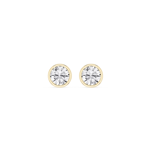 Round Lab Grown Diamond Bezel Set Stud Earrings