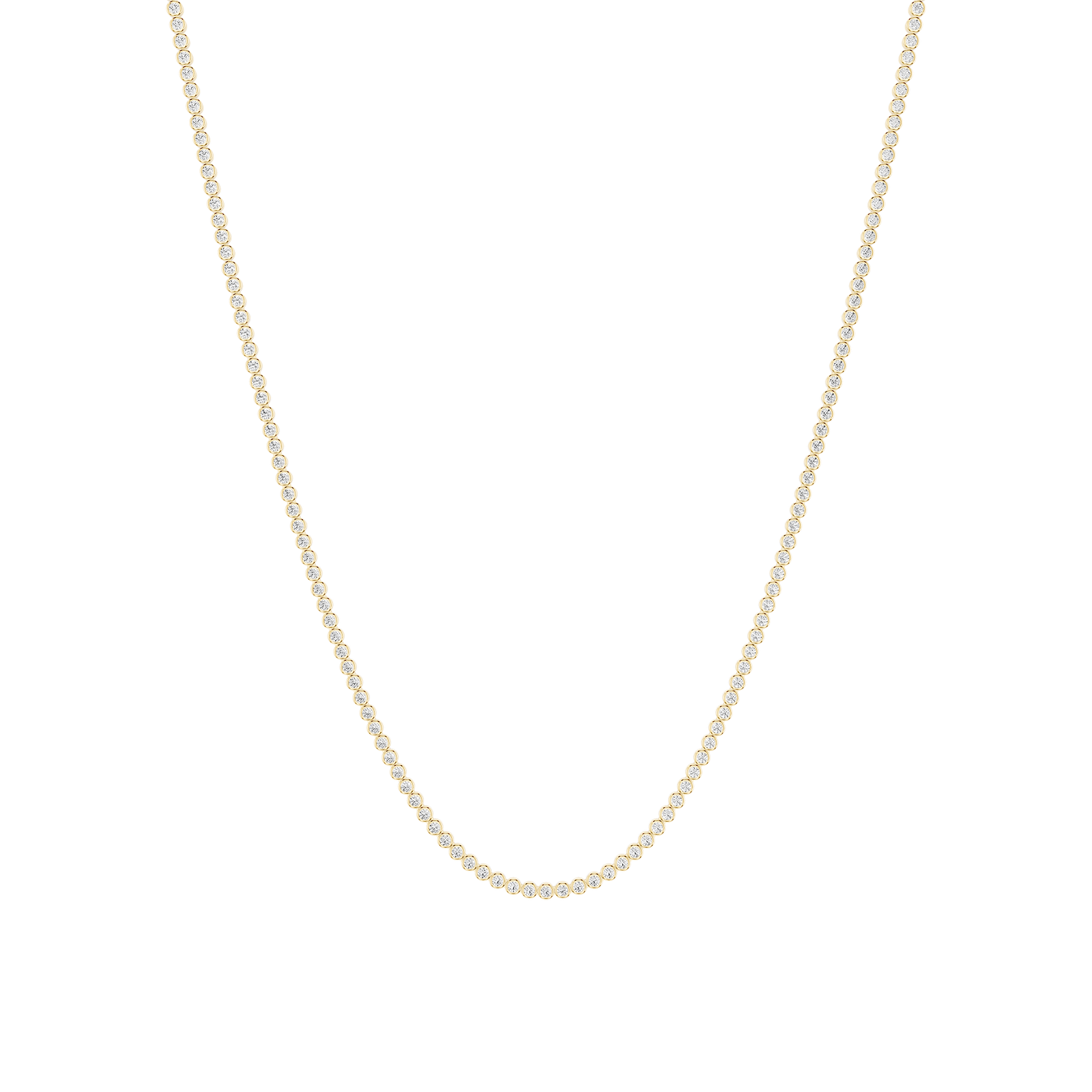 Round Lab Grown Diamond Bezel Tennis Necklace