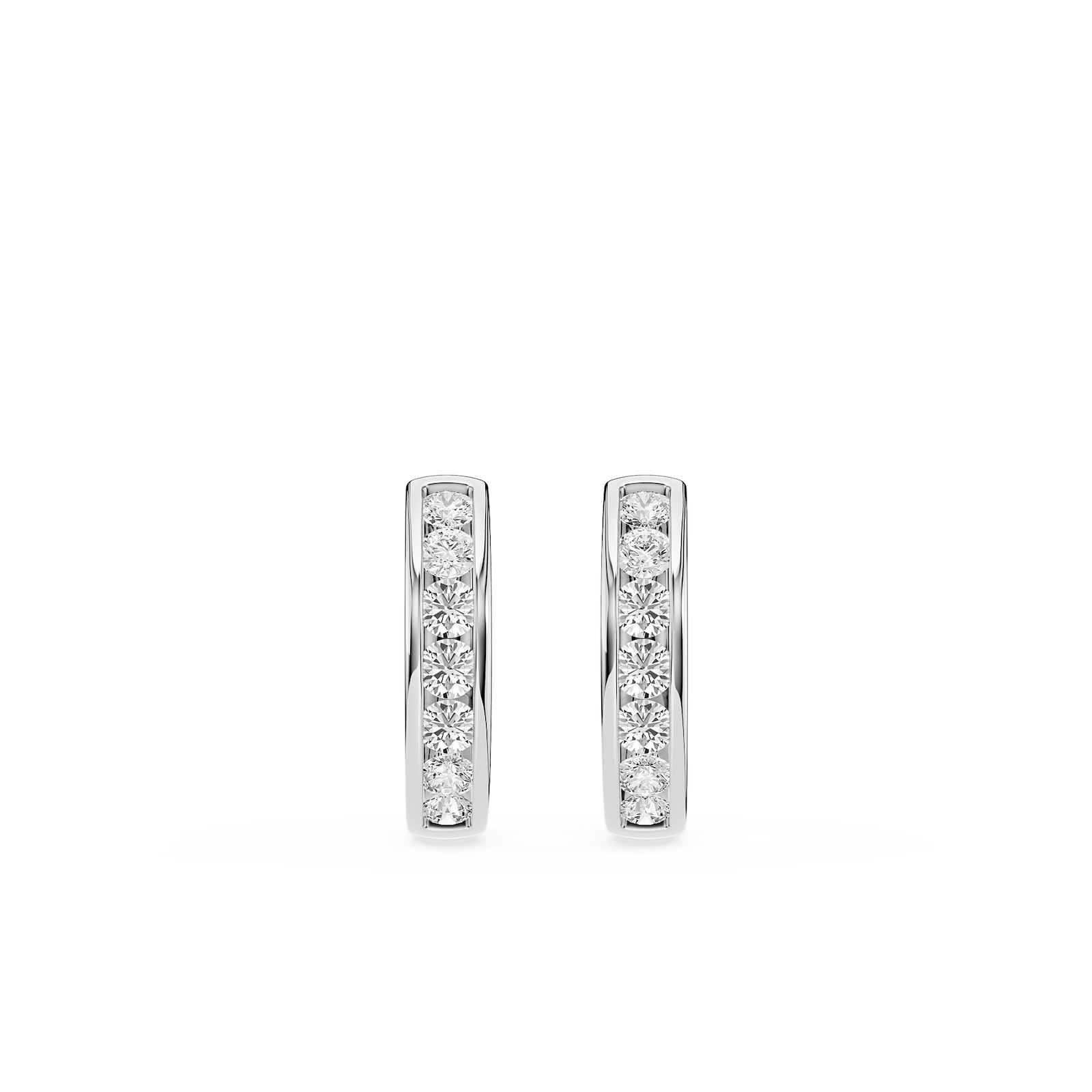 Round Lab Grown Diamond Channel Set Hoop Earrings