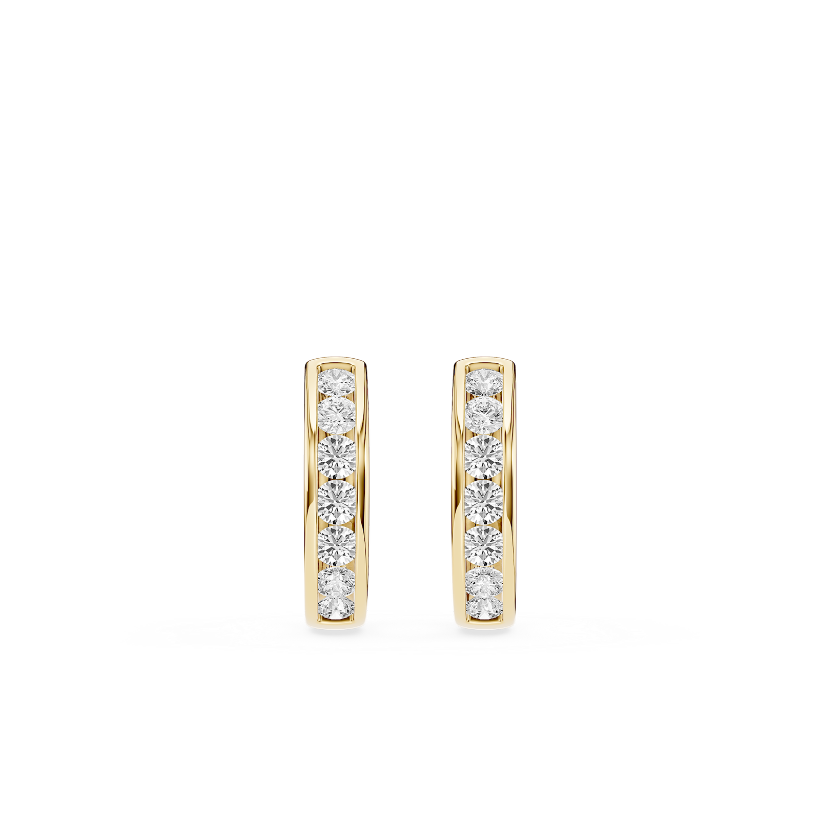 Round Lab Grown Diamond Channel Set Hoop Earrings