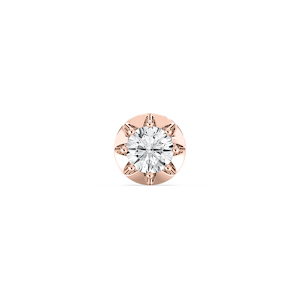 Round Lab Grown Diamond Circular Crown Single Stud Earring