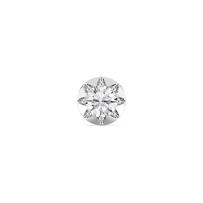 Round Lab Grown Diamond Circular Crown Single Stud Earring