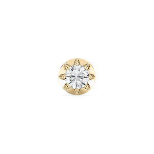 Round Lab Grown Diamond Circular Crown Single Stud Earring