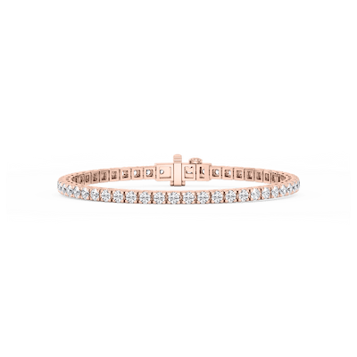 Round Lab Grown Diamond Classic Box Four Prong Tennis Bracelet