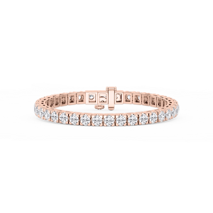 Round Lab Grown Diamond Classic Box Four Prong Tennis Bracelet  - 7 Inches