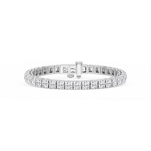 Round Lab Grown Diamond Classic Box Four Prong Tennis Bracelet  - 7 Inches