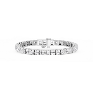 Round Lab Grown Diamond Classic Box Four Prong Tennis Bracelet  - 7 Inches