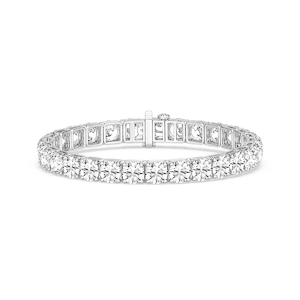 Round Lab Grown Diamond Classic Box Four Prong Tennis Bracelet  - 7 Inches